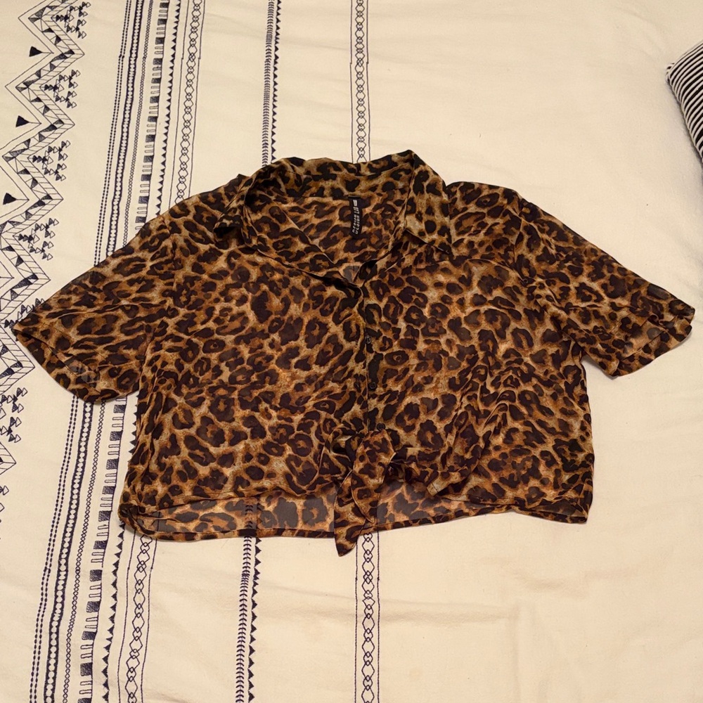 Design Lab Lord & Taylor Animal Print Top